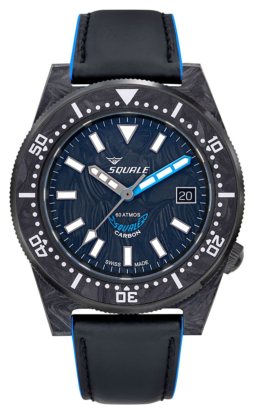 Squale T183AFCBL.RLBL T-183 Forged Carbon Blue (42mm) Forged Watch