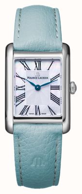 Maurice Lacroix Fiaba Square (24mm) Mother-of-Pearl 'fliniqué' Dial / Light Blue Leather Strap FA1205-SS001-160-4