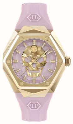 Philipp Plein HIGH-CONIC $KULL SPIKES LADY (40mm) Pink & Gold Dial / Pink Silicone Strap PWADA0124