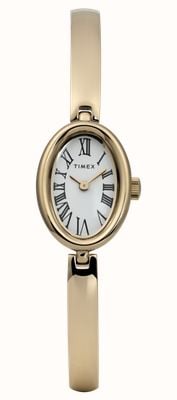 Timex Cavatina (19mm) White Dial / Gold-Tone Stainless Steel Bangle TW2Y27200