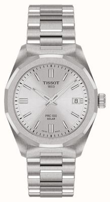 Tissot PRC 100 Solar (34mm) Silver Dial / Stainless Steel Bracelet T1518221103100