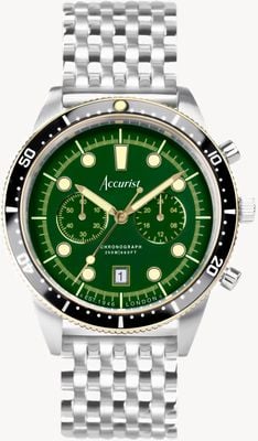 Accurist Men's Dive Chronograph (42mm) Green Dial / Stainless Steel Bracelet 72003