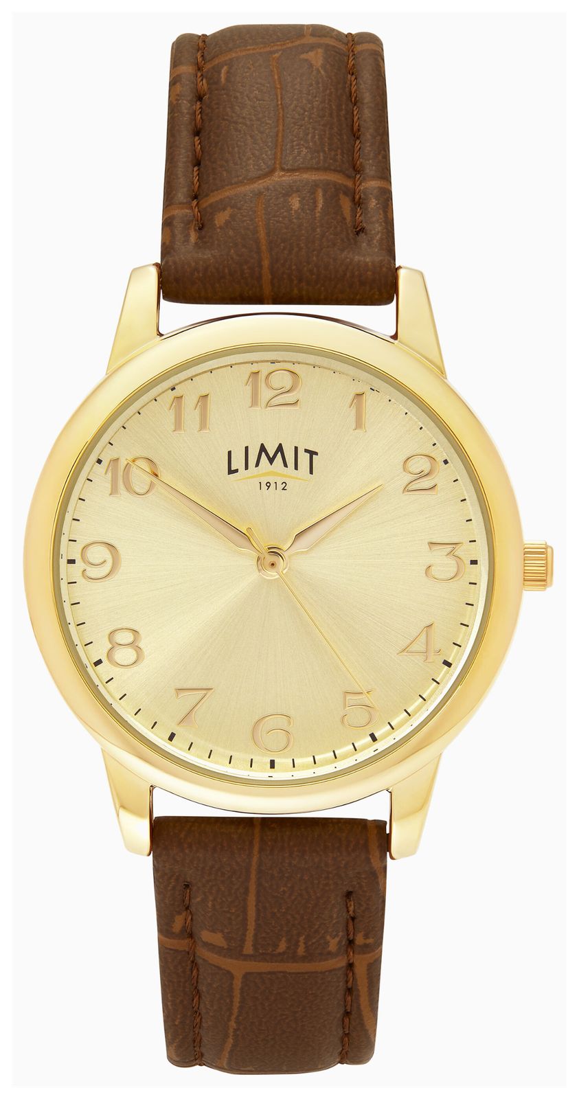 Limit 50060 Classic Quartz (34mm) Gold Dial / Brown Croc Watch