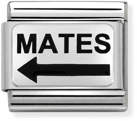 Nomination Classic OXIDIZED PLATES In Steel Enamel And 925 Silver MATES Arrow (Soul Mates) Charm 330208/23
