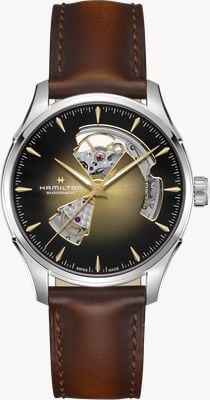 Hamilton Jazzmaster Open-Heart Automatic (40mm) Gold Gradient Dial / Brown Leather Strap H32675501