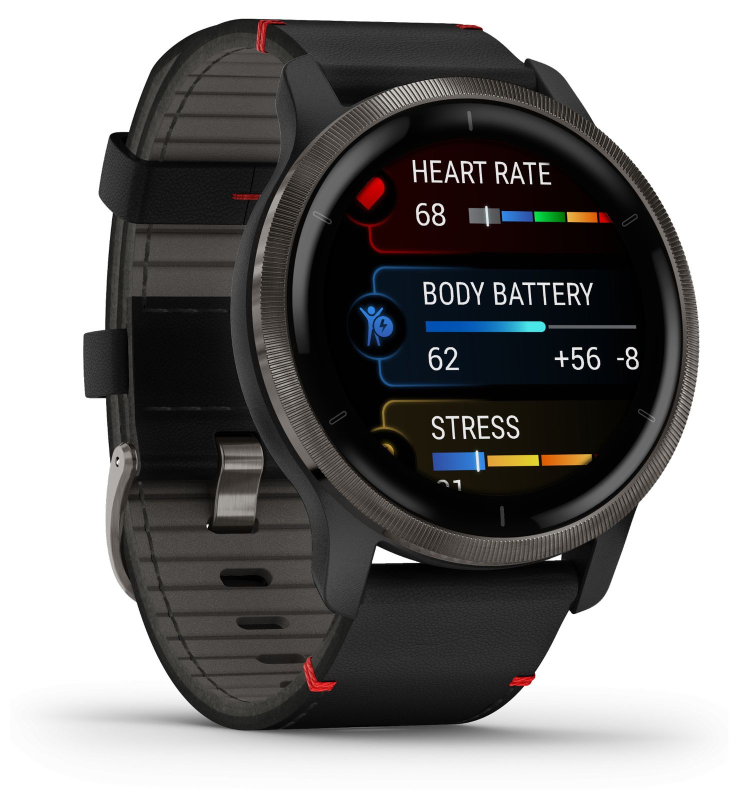 Garmin 010-02430-21 Venu 2 45mm - Slate Stainless Steel Watch