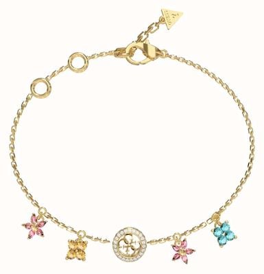 Guess Secret Garden Flower Gold-Tone Bracelet UBB06033YGMCL