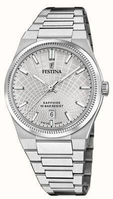 Festina Swiss Made Rivé Quartz (40mm) Grey Dial / Stainless Steel Bracelet F20051/2