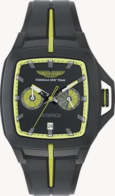 Aston Martin Aramco Formula One™ Team FLK Quartz Multifunction (41.4mm) Black Dial / Black Silicone Strap MTFF1F602