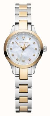 Victorinox Alliance XS (28mm) Mother-of-Pearl Dial / Two-Tone Stainless Steel Bracelet 241877