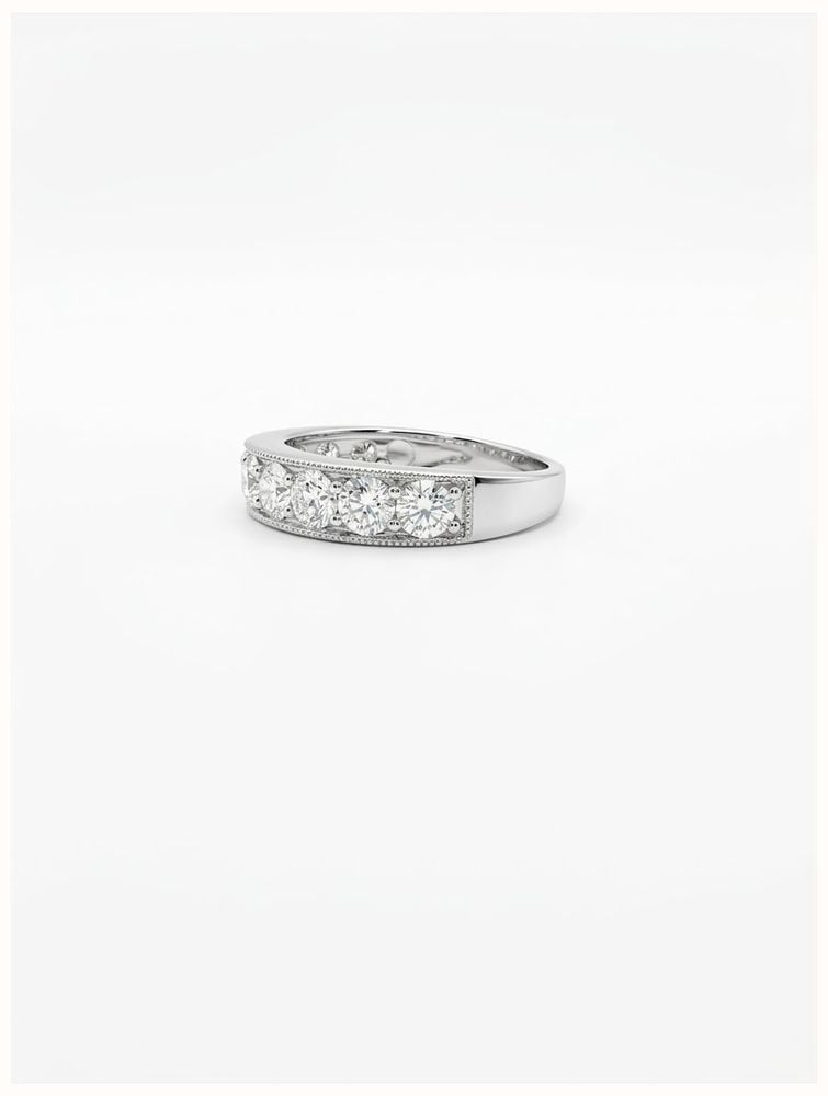 1.50ct Round Brilliant Natural Diamond 18ct White Gold Half Eternity Ring JM5450 - alternate view 2