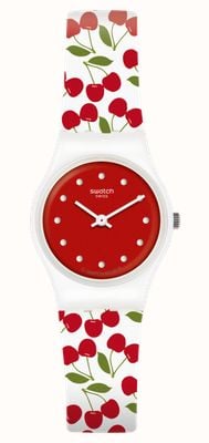 Swatch CERISE MOI (25mm) Red Dial / Red and White Cherry Silicone Strap LW167