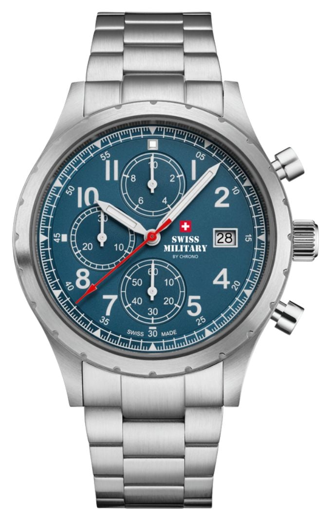 Swiss Military by Chrono SM34117.02 Blue Dial Stainless Watch
