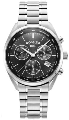 Roamer Men's Pro Chrono (42mm) Black Dial / Stainless Steel Bracelet 993819 41 85 20