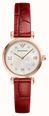 Emporio Armani Two-Hand Quartz (28mm) Mother-of-Pearl Dial / Red Leather Strap AR11840