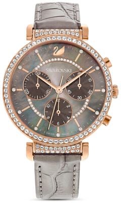 Swarovski Passage Chrono (36mm) Taupe Mother-of-Pearl Dial / Taupe Leather Strap 5580348