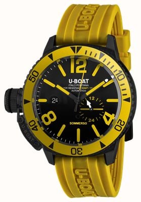 U-Boat Sommerso Automatic (46mm) Yellow & Black Dial / Yellow Rubber Strap 9668