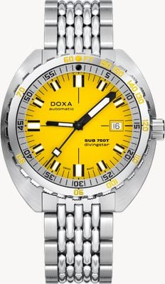 DOXA SUB 750T Divingstar (45mm) Yellow Iconic Dial / Stainless Steel Rice-Grain Bracelet 825.10.361.10