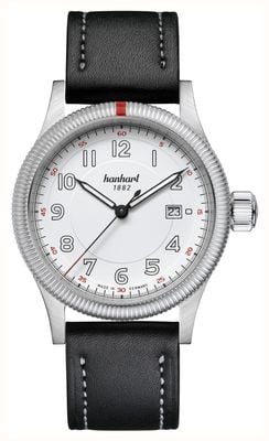 Hanhart PIONEER One Automatic (42mm) White Dial / Black Leather Strap - M 762.200-7010