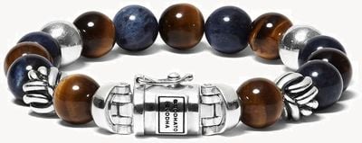 Buddha To Buddha 'Spirit Bead Mix' Sodalite Tigereye Sterling Silver Handmade Bracelet - 188MS - (Size F) 001J011883806
