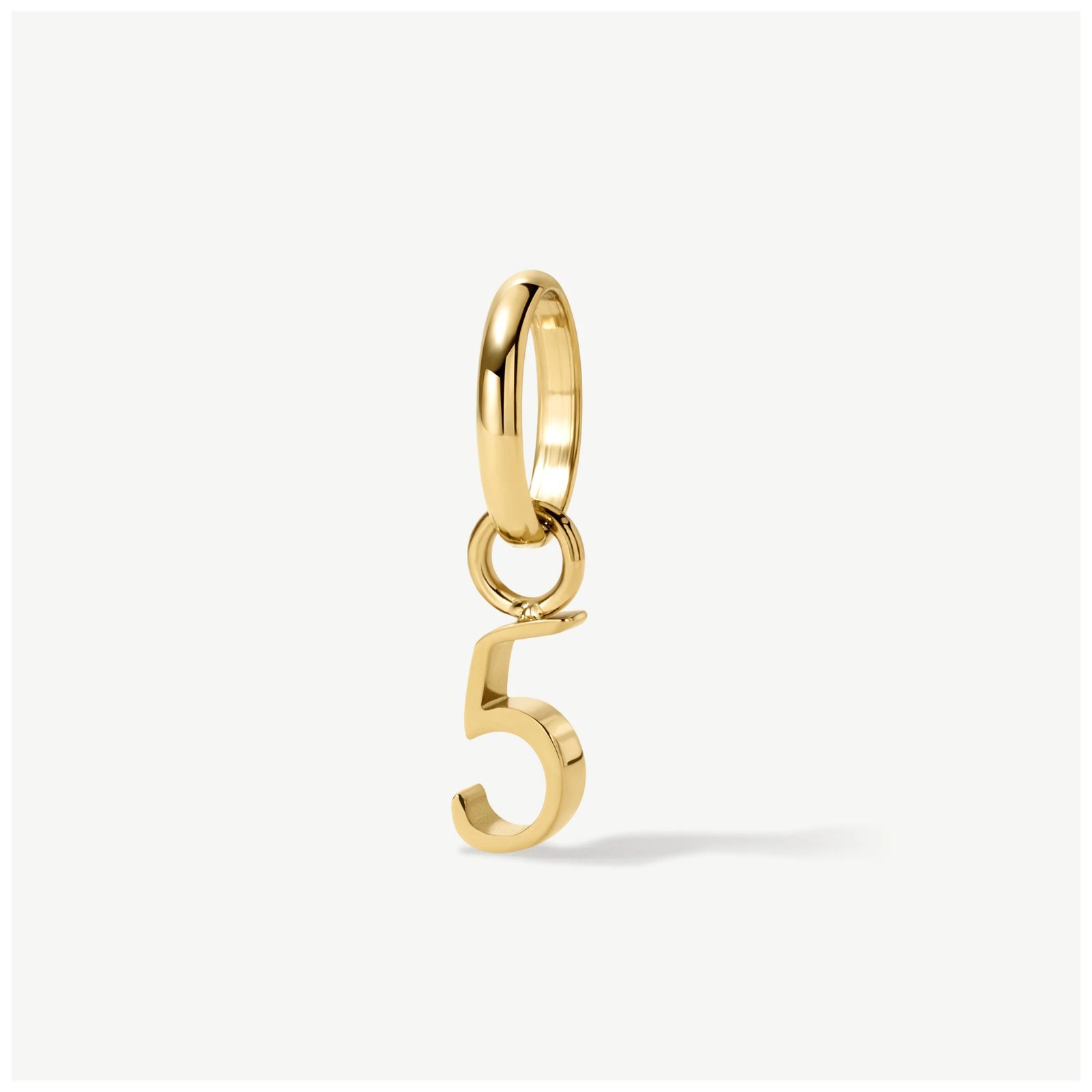 D.LOUISE CH-19-05 Gold Tone Mini Number Charm - 5 Jewellery