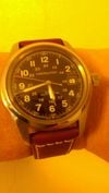 Customer picture of Hamilton Khaki Field Automatic (38mm) Black Dial / Brown Leather Strap H70455533