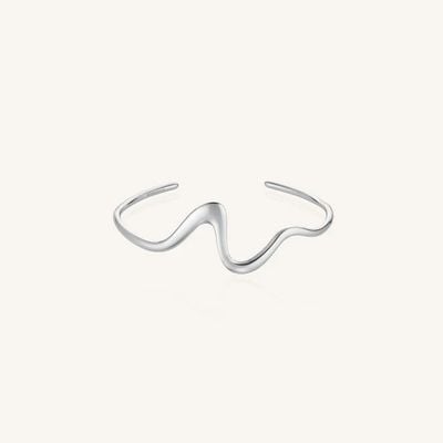 Rosefield Jewellery Ladies Wave Silver Stainless Steel Bangle JBWBS-J1325