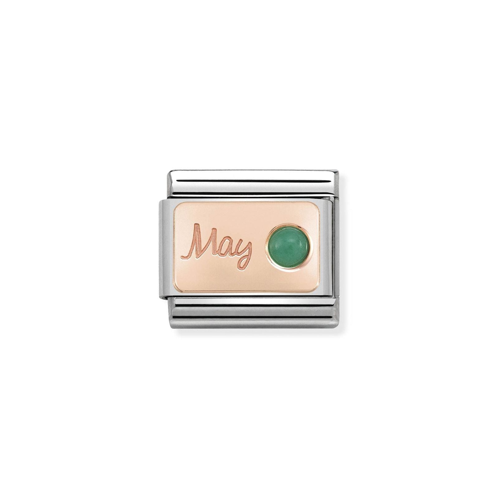 Nomination 430508/05 Classic May Birthstone Emerald 9ct Rose Jewellery