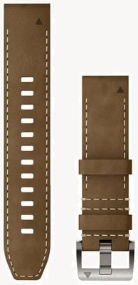Garmin Quickfit® 22 MARQ Watch Strap Only - Leather/FKM Hybrid Strap, Tundra/Black 010-13225-07