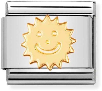Nomination Classic Sun 18ct Gold & Steel Charm 030110/02
