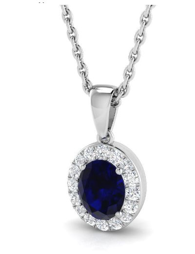 James Moore SP5984 9ct White Gold Diamond And Sapphire Round Jewellery
