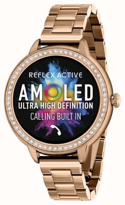 Reflex Active Series 41 Amoled Smart Calling Watch (38mm) Rose Gold-Tone Stainless Steel Bracelet RA41-4096