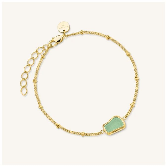 Rosefield Jewellery JBOGG-J656 Organic Gemstone Jade Gold
