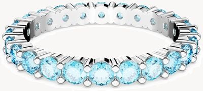 Swarovski Matrix Ring | Rhodium Plated | Blue Crystals | Size 55 5658669