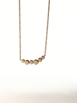 Bass International Diamond Jewel 18ct Yellow Gold Diamond Set Bubble Necklace 0.20ct J69846