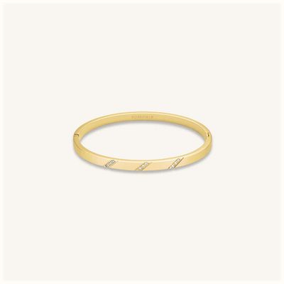 Rosefield Jewellery Gold Bangle With Lines Of Crystals JBLCG-J1043