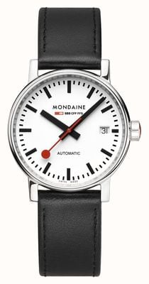 Mondaine Evo2 Automatic 35mm | Black Leather Strap | White Dial- USED MSE.35610.LBV -USED