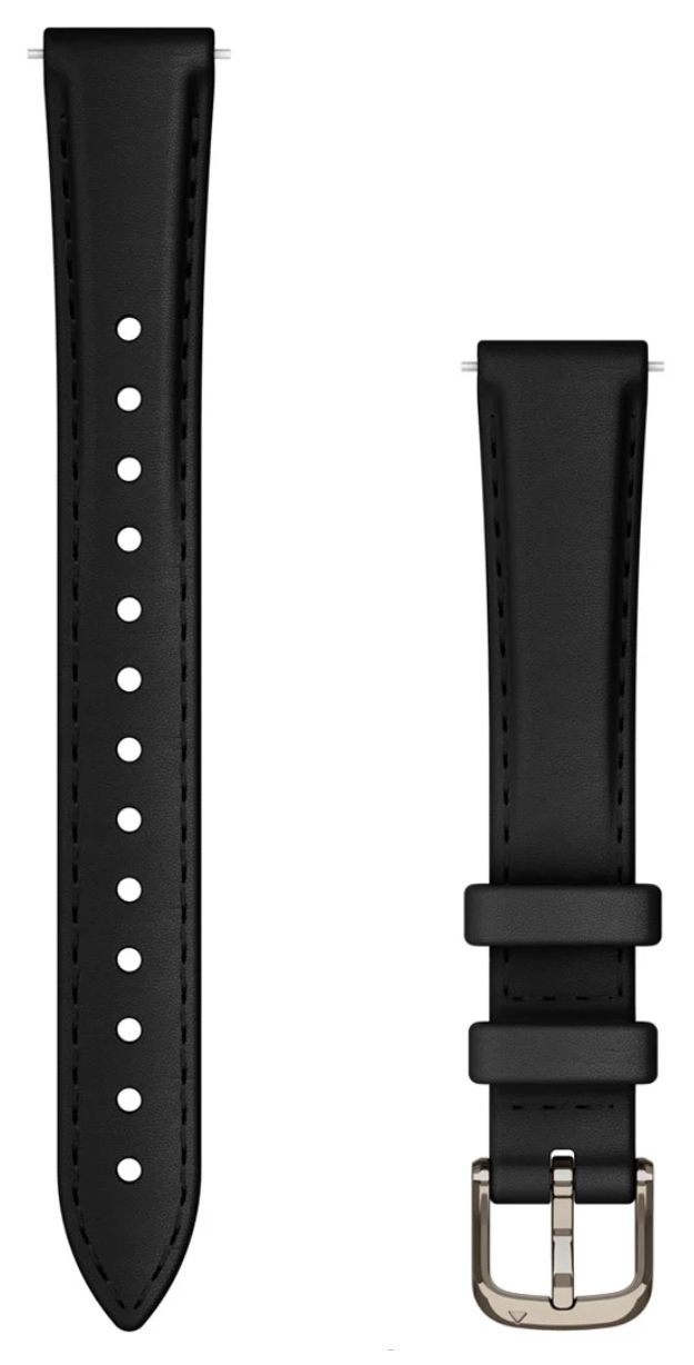 Garmin 010-13302-22 Lily 2 Bands (14 mm) Black Leather Cream Watch
