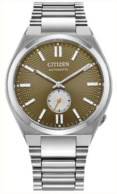 Citizen Tsuyosa Automatic Small-Seconds (40mm) Textured Earthy-Green Dial / Stainless Steel Bracelet NK5010-51X
