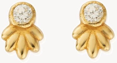 ChloBo In Bloom GLISTENING FLOWER BUD Stud Earrings - Gold Plated GEST3445