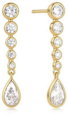 Ania Haie Gold Pavé Sculptural Teardrop Hook Earrings E078-03G