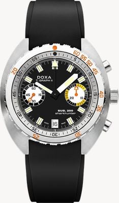 DOXA SUB 200 T.GRAPH II Sharkhunter (42mm) Black Iconic Dial / Black FKM Rubber Strap Watch 806.10.101.20