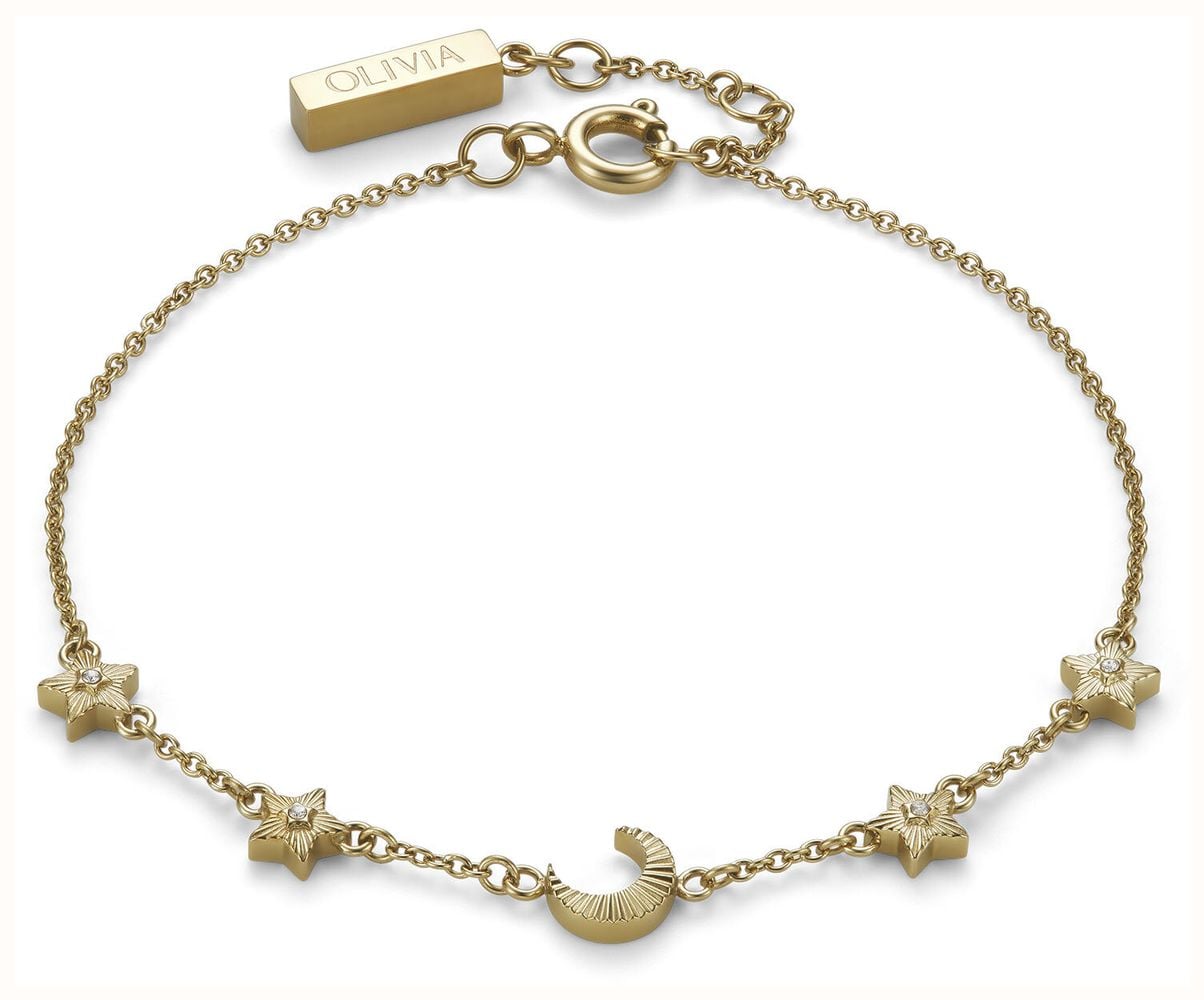 Olivia Burton Celestial Mini North Star And Moon Gold Plated Bracelet 24100624 - alternate view 2