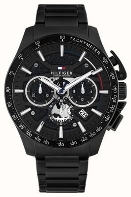 Tommy Hilfiger BANK Quartz Chronograph (44mm) Black Dial / Black PVD Stainless Steel Bracelet 1792262