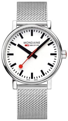 Mondaine Official Swiss Railways Evo2 (40mm) White Dial / Stainless Steel Mesh Bracelet MSE.40110.SM