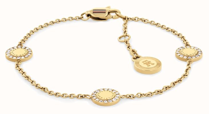Tommy Hilfiger Women's Mini Crystals Gold-Tone Stainless Steel Bracelet 2780905