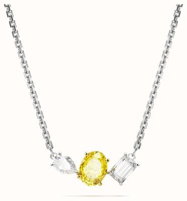 Swarovski Mesmera Pendant Necklace Mixed Metal Finish White and Yellow Crystals 5668277