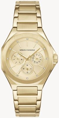 Armani Exchange Quartz Multifunction (36mm) Gold Dial / Gold PVD Stainless Steel Bracelet AX4624