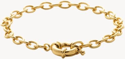 Burren Jewellery 18k Gold Plated Belcher Style Bracelet With Round Clasp B0793