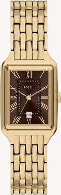 Fossil Raquel (23mm) Brown Dial / Gold PVD Stainless Steel Bracelet ES5434 ES5540